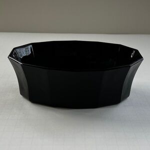 Black Glass Oval Bowl